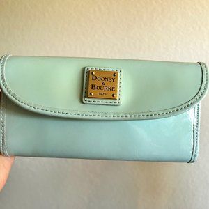Dooney & Bourke Patent Leather Wallet,  Turquoise